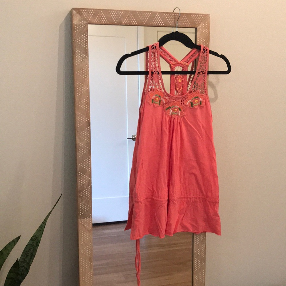 Free People Floral Embroidered Tunic